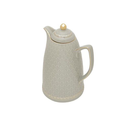 Garrafa térmica em porcelana Wolff Renda 900ml 28cm cinza