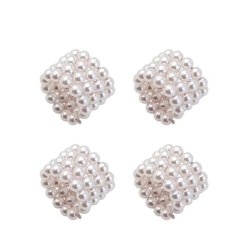 Jogo de anéis para guardanapo em plástico Lyor Peral 5cm 4 peças prateado Jogo de anéis para guardanapo em plástico Lyor Peral 5cm 4 peças prateado