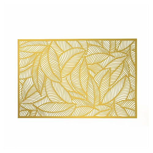 Lugar americano em plástico Lyor Leaf 30x45cm dourado Lugar americano em plástico Lyor Leaf 30x45cm dourado