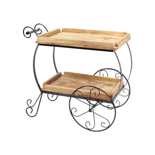 Carrinho de chá de ferro e madeira Monte Real 68x78x39cm Carrinho de chá de ferro e madeira Monte Real 68x78x39cm