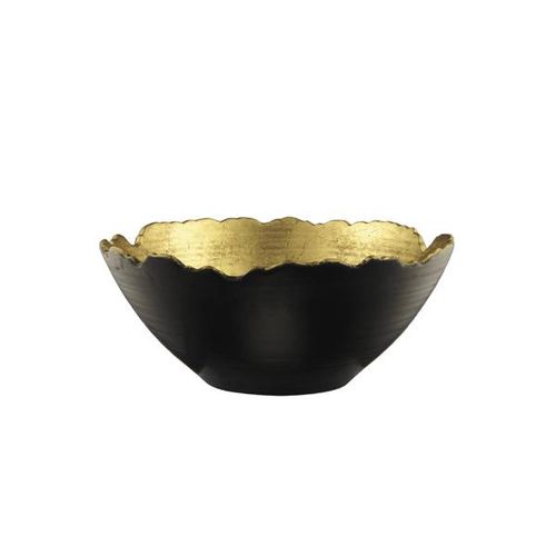 Centro de mesa em metal Mart médio preto e dourado Centro de mesa em metal Mart médio preto e dourado