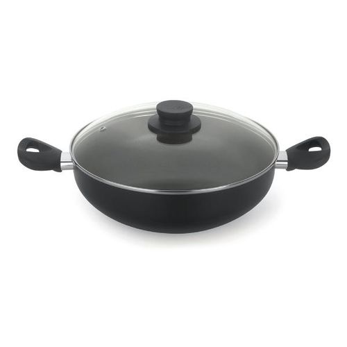 Frigideira wok com alças Multiflon Gourmet Vapore 28cm preta Frigideira wok com alças Multiflon Gourmet Vapore 28cm preta