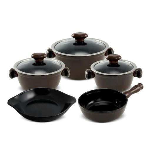 Jogo de panelas em cerâmica Ceraflame Chef 4 peças chocolate Jogo de panelas em cerâmica Ceraflame Chef 4 peças chocolate