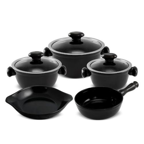 Jogo de panelas em cerâmica Ceraflame Chef 4 peças preta Jogo de panelas em cerâmica Ceraflame Chef 4 peças preta