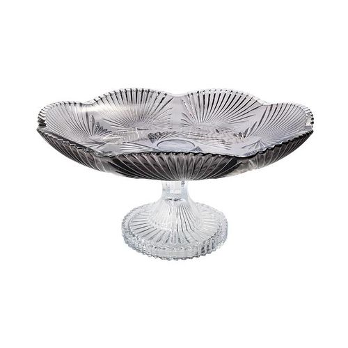 Prato para bolo com pé em cristal L' Hermitage Lirica 31,5x15cm fumê Prato para bolo com pé em cristal L' Hermitage Lirica 31,5x15cm fumê