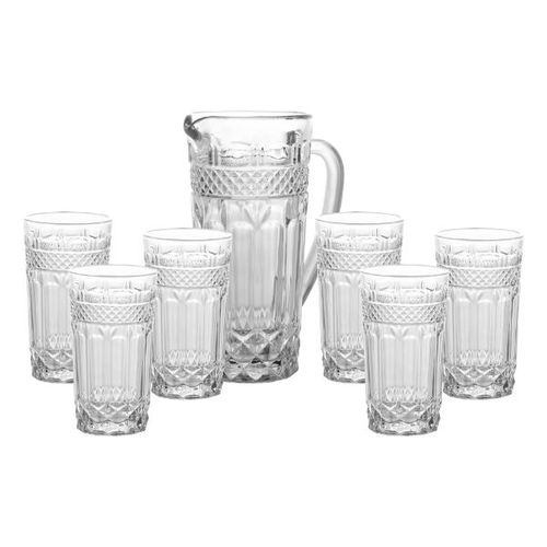 Jogo de jarra e copos em vidro Bon Gourmet Brand 7 peças Jogo de jarra e copos em vidro Bon Gourmet Brand 7 peças