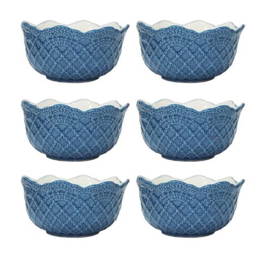 Jogo de bowls em porcelana Wolff Givemy 14cm 6 peças azul Jogo de bowls em porcelana Wolff Givemy 14cm 6 peças azul