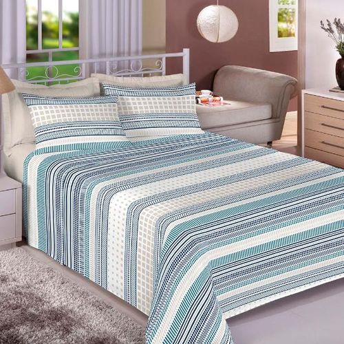 Jogo de lençol duplo com elástico Domani DMI soleiro estampado 100% algodão Jogo de lençol duplo com elástico Domani DMI soleiro estampado 100% algodão