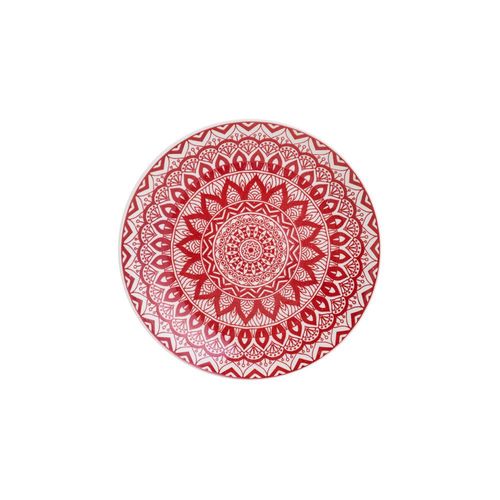 Prato sobremesa em cerâmica Lyor Mandala 19cm vermelho Prato sobremesa em cerâmica Lyor Mandala 19cm vermelho