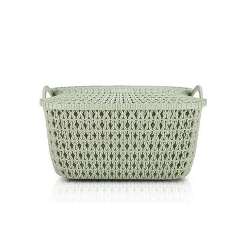 Cesto retangular organizador em plástico com tampa Jacki Design 32cm verde Cesto retangular organizador em plástico com tampa Jacki Design 32cm verde