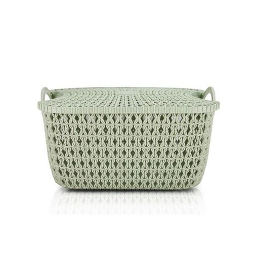 Cesto retangular organizador em plástico com tampa Jacki Design 35cm verde Cesto retangular organizador em plástico com tampa Jacki Design 35cm verde