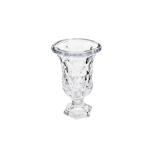 Vaso com pé em vidro Lyor Diamond 15x24cm Vaso com pé em vidro Lyor Diamond 15x24cm