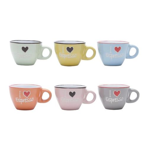 Jogo de xícaras para café em porcelana Bon Gourmet Allure 6 peças 80ml color Jogo de xícaras para café em porcelana Bon Gourmet Allure 6 peças 80ml color