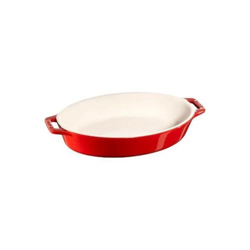 Travessa oval em cerâmica Staub 37cm cereja
