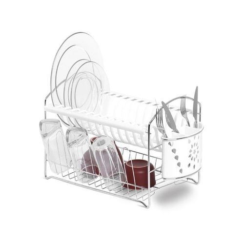 Secador de louças com porta-talheres Niquelart 47,5cm branco Secador de louças com porta-talheres Niquelart 47,5cm branco