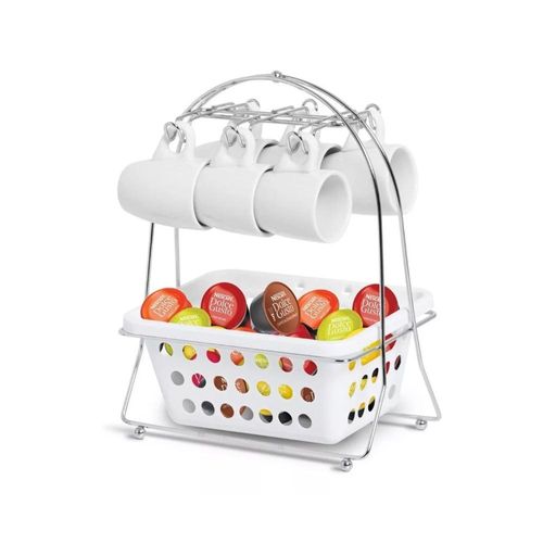 Suporte de xícaras e cápsulas Niquelart 22,5x15,5cm branco Suporte de xícaras e cápsulas Niquelart 22,5x15,5cm branco