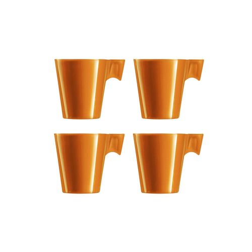 Jogo de xícaras para expresso em vidro Marcamix Napoli Chiv Caramel 80ml 4 peças laranja