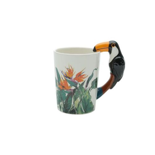 Caneca em cerâmica alça tucano Bon Gourmet 380ml