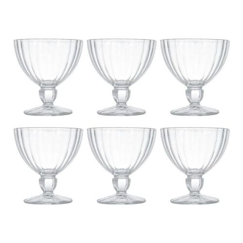 Jogo de taças de sobremesa em vidro Luminarc Quadro 300ml 6 peças Jogo de taças de sobremesa em vidro Luminarc Quadro 300ml 6 peças