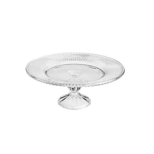 Prato para bolo em vidro com pé Lyor Renaissance 26,5cm Prato para bolo em vidro com pé Lyor Renaissance 26,5cm