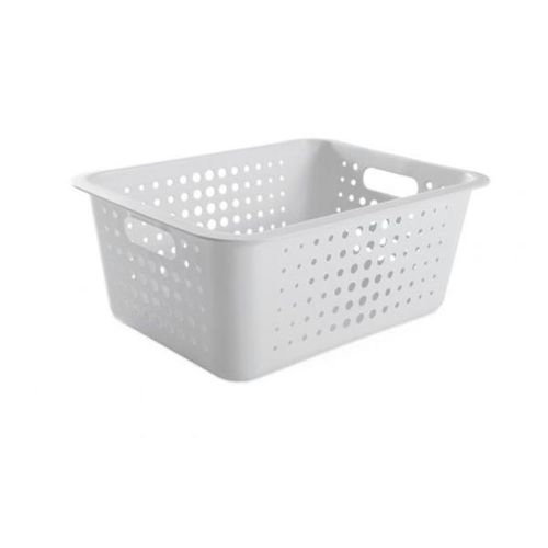 Caixa organizadora em plástico OU grande 41x31cm branca Caixa organizadora em plástico OU grande 41x31cm branca