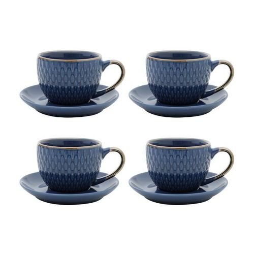 Jogo Xícaras Para Café Porcelana Bon Gourmet Drops 90ml 4 peças azul Jogo Xícaras Para Café Porcelana Bon Gourmet Drops 90ml 4 peças azul