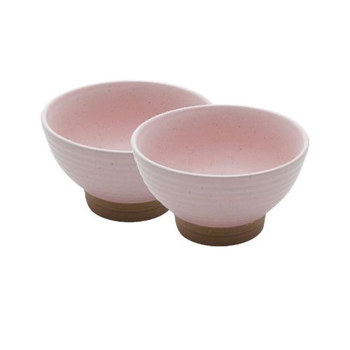 Jogo de bowls em cerâmica Bon Gourmet Romance 2 peças 7,5x13cm 500ml rosa Jogo de bowls em cerâmica Bon Gourmet Romance 2 peças 7,5x13cm 500ml rosa