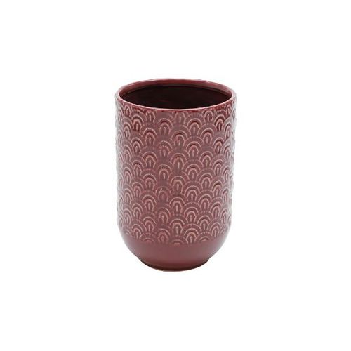 Vaso decorativo em cerâmica Royal Decor 13x20cm vermelho e branco Vaso decorativo em cerâmica Royal Decor 13x20cm vermelho e branco