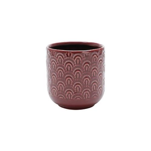 Vaso decorativo em cerâmica Royal Decor 11x11cm vermelho e branco