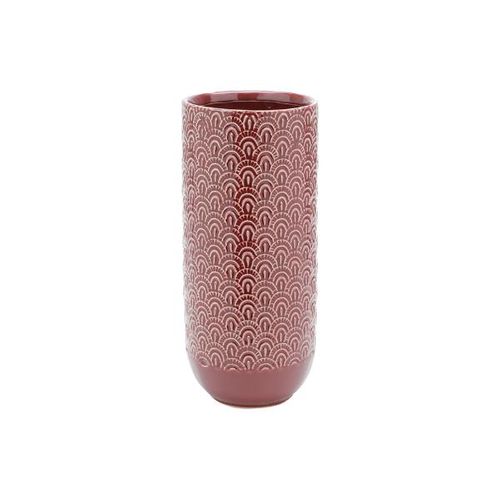 Vaso decorativo em cerâmica Royal Decor 13x30cm vermelho e branco Vaso decorativo em cerâmica Royal Decor 13x30cm vermelho e branco