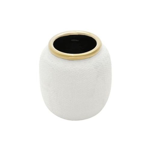 Vaso decorativo em cerâmica Royal Decor 16x8cm branco Vaso decorativo em cerâmica Royal Decor 16x8cm branco