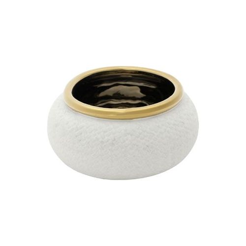 Vaso decorativo em cerâmica Royal Decor 18x18cm branco Vaso decorativo em cerâmica Royal Decor 18x18cm branco