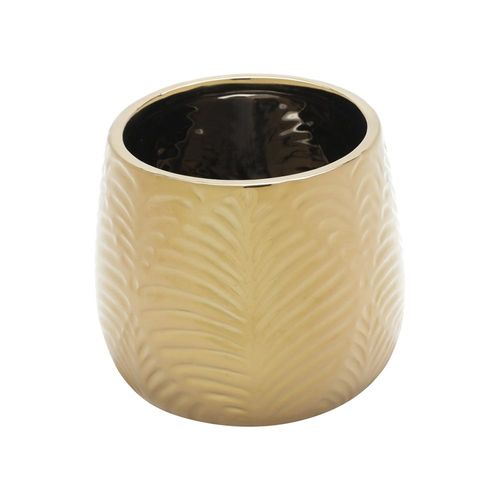 Vaso decorativo em cerâmica Royal 16x13cm dourado - 60379 Vaso decorativo em cerâmica Royal 16x13cm dourado - 60379