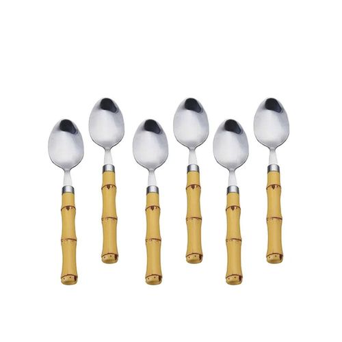 Jogo de colheres de café em inox e plástico Lyor  15cm 6 peças Jogo de colheres de café em inox e plástico Lyor  15cm 6 peças
