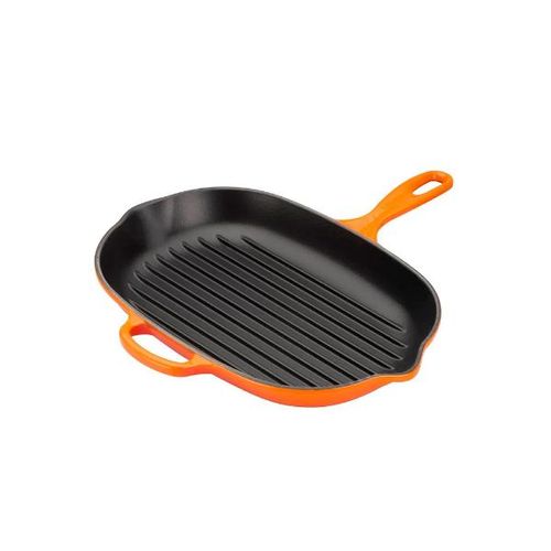 Grelha oval em ferro Le Creuset Signature 32cm laranja
