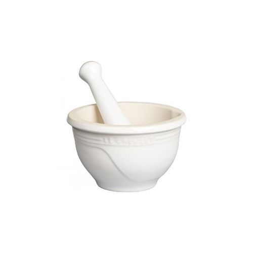 Pilão pequeno em cerâmica Le Creuset branco