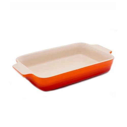 Travessa retangular em cerâmica Le Creuset 32cm laranja
