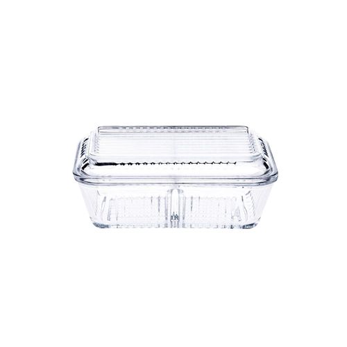 Manteigueira em vidro com divisórias Pasabahçe 17x10x5cm incolor Manteigueira em vidro com divisórias Pasabahçe 17x10x5cm incolor
