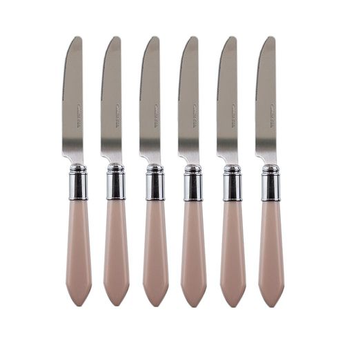 Jogo de facas de mesa em inox Lyor Pearl 21cm 6 peças rosa 7661