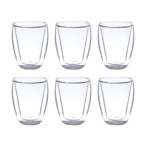 Jogo de copos para chá parede dupla em vidro lyor 260ml 6 peças Jogo de copos para chá parede dupla em vidro lyor 260ml 6 peças