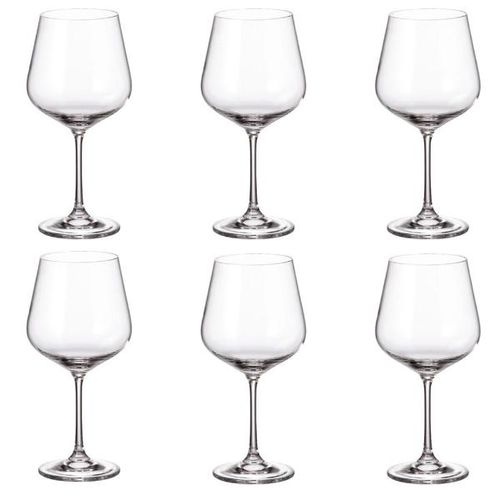 Jogo de taças em cristal Bohemia Burgundy Strix 600ml 6 peças incolor