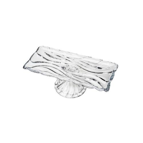 Prato retangular para bolo cristal com pé Wolff 36x17x12,5cm Prato retangular para bolo cristal com pé Wolff 36x17x12,5cm