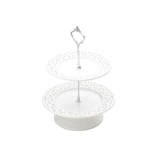 Prato duplo em cerâmica para doces Bon Gourmet 17,5/20,5x29cm branco Prato duplo em cerâmica para doces Bon Gourmet 17,5/20,5x29cm branco