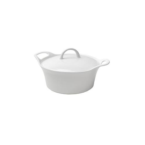 Caçarola porcelana com tampa Bon Gourmet 1,6 litros branca