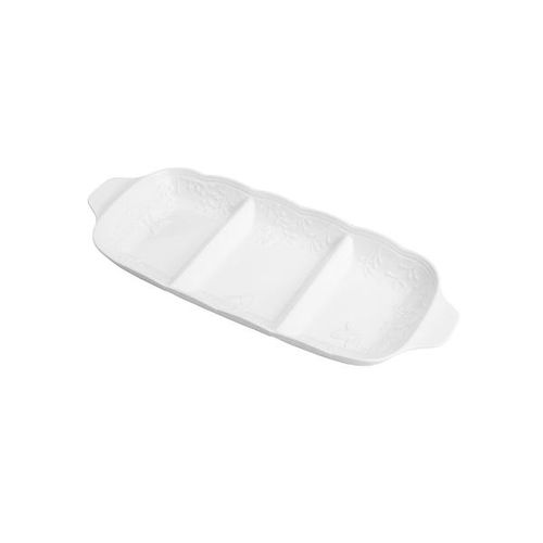 Petisqueira com 3 divisórias porcelana Lyor Butterfly 33,5x14cm