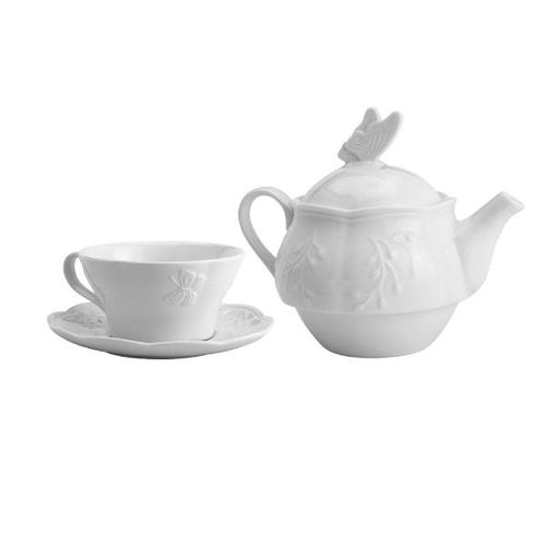 Jogo para chá porcelana Lyor Butterfly 3 peças branco Jogo para chá porcelana Lyor Butterfly 3 peças branco
