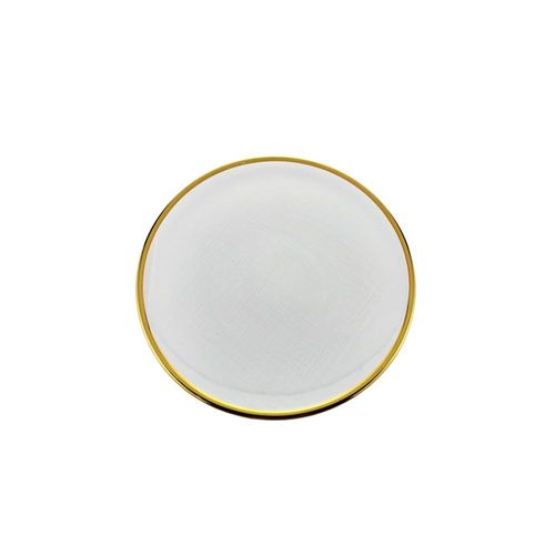 Prato de sobremesa em cristal Wolff Linen 21cm dourado Prato de sobremesa em cristal Wolff Linen 21cm dourado