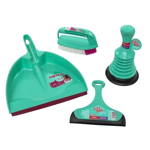 Jogo de limpeza em plástico Bettanin Noviça 4 peças Jogo de limpeza em plástico Bettanin Noviça 4 peças