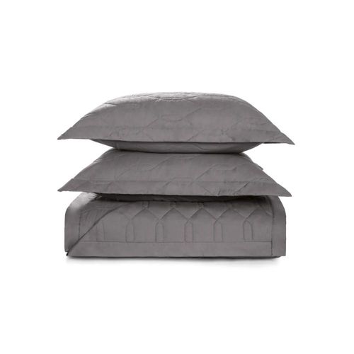 Colcha Liss Karsten casal 2,20mx2,55m 100% Algodão Grafite Colcha Liss Karsten casal 2,20mx2,55m 100% Algodão Grafite