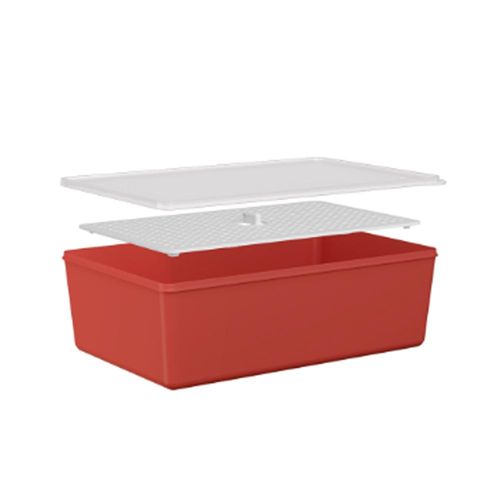 Pote em plástico com grade Coza Basic 4,5 litros vermelho goiaba